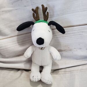 Hallmark Peanuts Snoopy Dog Plush Christmas Reindeer Stuffed Animal 9 Inch